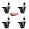 Service Caster 3'' Gray Poly Swivel 1-1/2'' Expanding Stem Caster Set with Brake, 4PK SCC-EX20S314-PPUB-PLB-112-4 - alternate 2